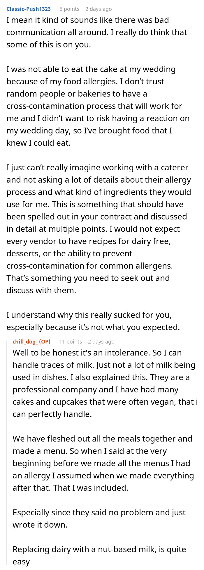 Wedding vendors causing cupcake issues due to bride&rsquo;s allergy and challenges with cross-contamination processes.