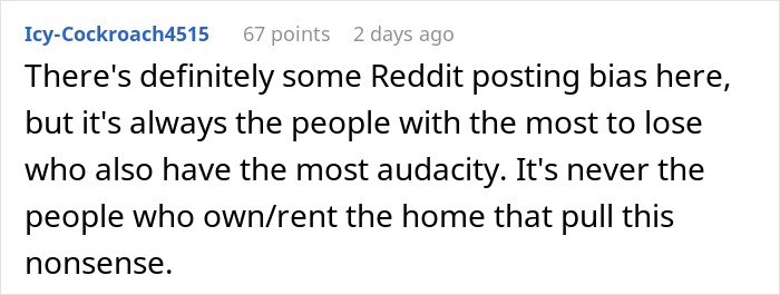 Reddit user discusses bias in posts about people who kick out partners after inviting criminal ex to their home.