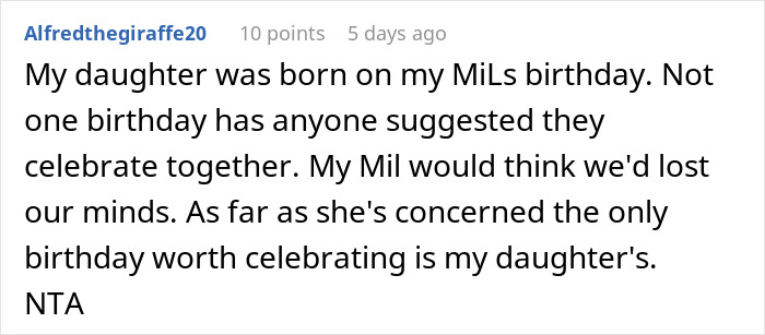 Comment about 17YO venting over sharing a birthday with grandma, sparking drama when aunt overhears the conversation.