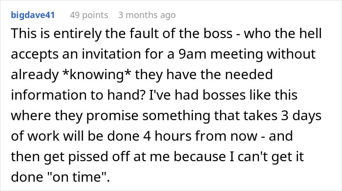 Text post from a user describing frustration with a boss angry about an employee missing email while commuting on public transit.