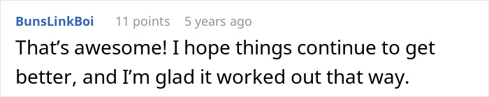 Screenshot of an online comment where a user expresses hope for a guy wondering if he should tell his son the harsh truth.