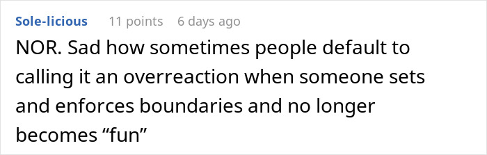 Screenshot of an online forum post discussing a woman accused of making things awkward at work over a nickname issue.