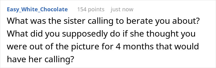 Comment discussing confusion about a man announcing a breakup to everyone except his girlfriend of seven years.