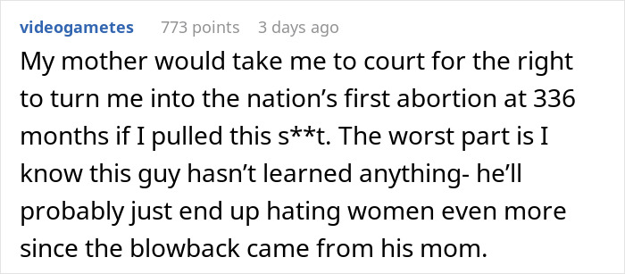 Text message screenshot showing a user describing a boyfriend lying for a year and extorting $13k under the guise of rent.