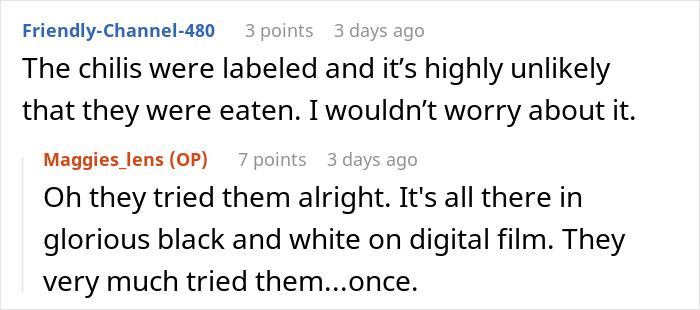 Text conversation showing a woman laughing and feeling guilty after her hot revenge on neighborhood kids works like magic.