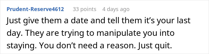 Comment text on a forum about parents guilt-tripping their daughter-in-law who refuses to babysit for free.