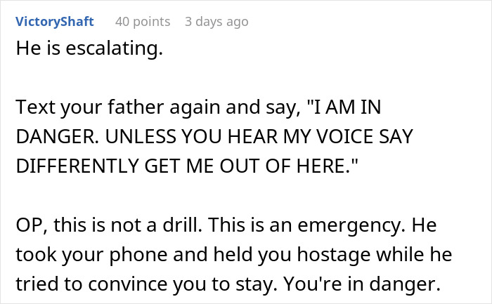 Text message warning about danger and escalating situation involving boyfriend destroying girlfriend's grandma&rsquo;s jewelry box.