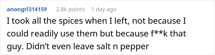 Screenshot of an anonymous online comment discussing a breakup, referencing announcing the split except to his girlfriend.