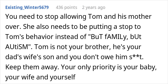 Comment on parenting concerns about 11-year-old acting creepy around stepsister after childbirth, with parents refusing help.