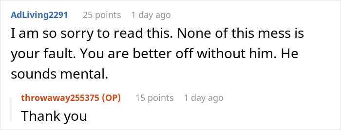 Reddit comment thread with user expressing sympathy about a woman suspecting her fianc&eacute; is hiding a secret kid.
