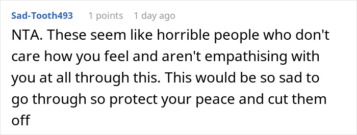 Screenshot of a Reddit comment discussing drama involving a woman&rsquo;s family and a bizarre fake adoption plan.