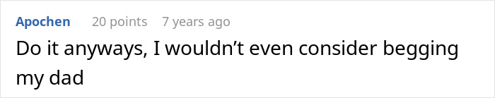 Text comment saying do it anyways, I wouldn&rsquo;t even consider begging my dad about bride&rsquo;s father refusing to attend wedding on American soil.