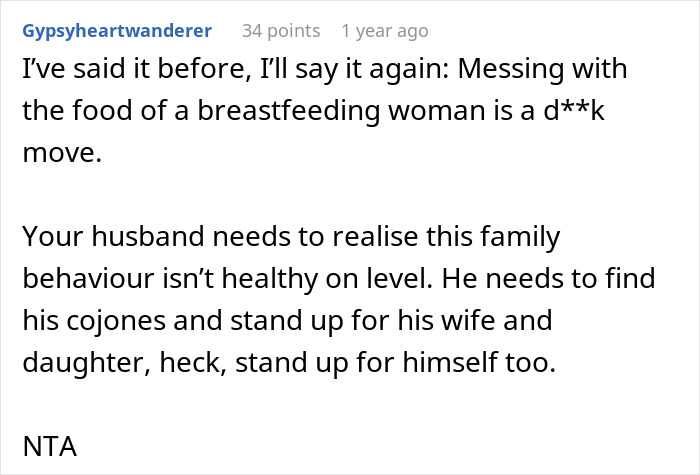 Comment highlighting family issues and support for a mom refusing family dinners after being ignored by in-laws. Comment highlighting family issues and support for a mom refusing family dinners after being ignored by in-laws.