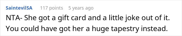 Screenshot of a Reddit comment discussing a man trolling his sister with a dog photo gift instead of kid&rsquo;s photos.