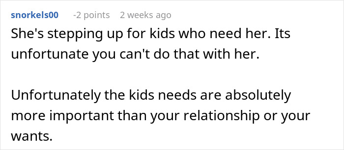 Reddit comment discussing a woman saving niblings from foster care and relationship challenges ahead.