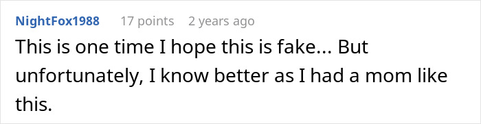 Comment expressing disbelief and personal experience with stepmother control impacting family relationships. Comment expressing disbelief and personal experience with stepmother control impacting family relationships.