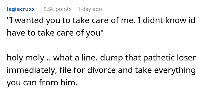 Comment expressing shock and advice on rethinking marriage after disturbing confession from husband in an online forum.