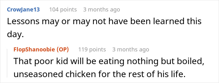 Reddit comments discussing a dad stealing a spicy chicken sandwich for his kid and the resulting chaos.