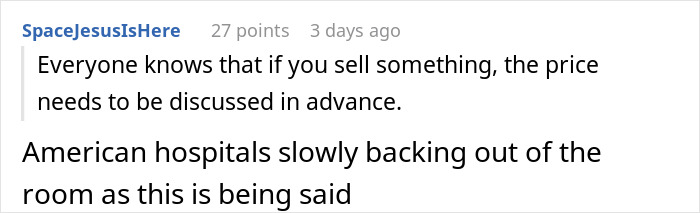 Screenshot of a Reddit comment thread discussing coworkers realizing the superior&rsquo;s wife&rsquo;s show was not free.