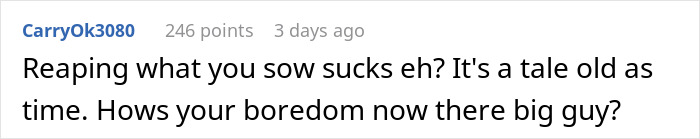 Comment about a man leaving wife for a younger woman and facing the harsh reality of his choice.