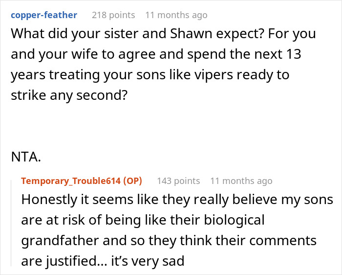 Commenters discuss a man banned from Thanksgiving after upsetting his brother-in-law&rsquo;s wife with his theory.