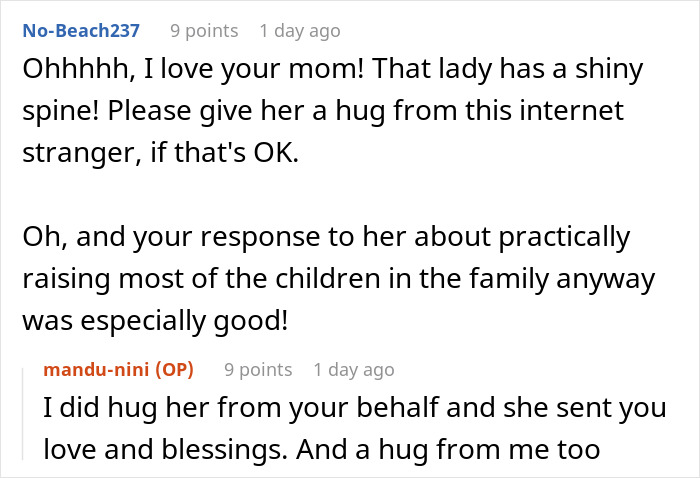 Woman gleams watching cousin&rsquo;s wife struggle after quitting free babysitter duties, feeling relief and satisfaction.