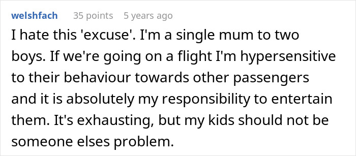 Comment on teen refusing to entertain stranger&rsquo;s kid during long flight, sparking conflict with the mother.