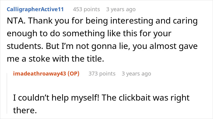 Reddit comments discussing a teacher giving kids hermit crabs as pets and facing backlash after one crab dies.