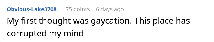 Comment on a forum post mentioning relationship break every year with a humorous thought about the place corrupting the mind.