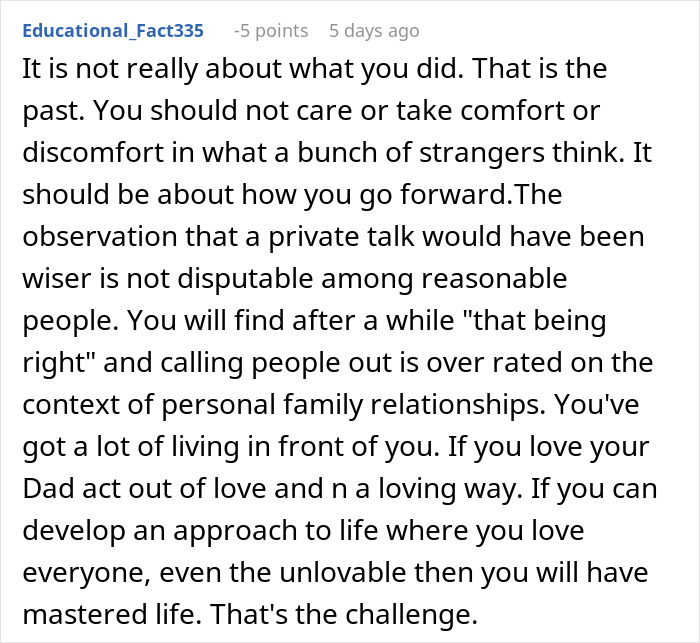 Comment discussing teen&rsquo;s frustration with stepmom&rsquo;s hypocrisy after being publicly called out for lies online.