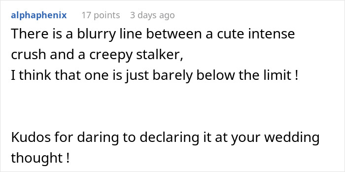 Comment about a woman staging her apartment to impress a guy and admitting it at their wedding.