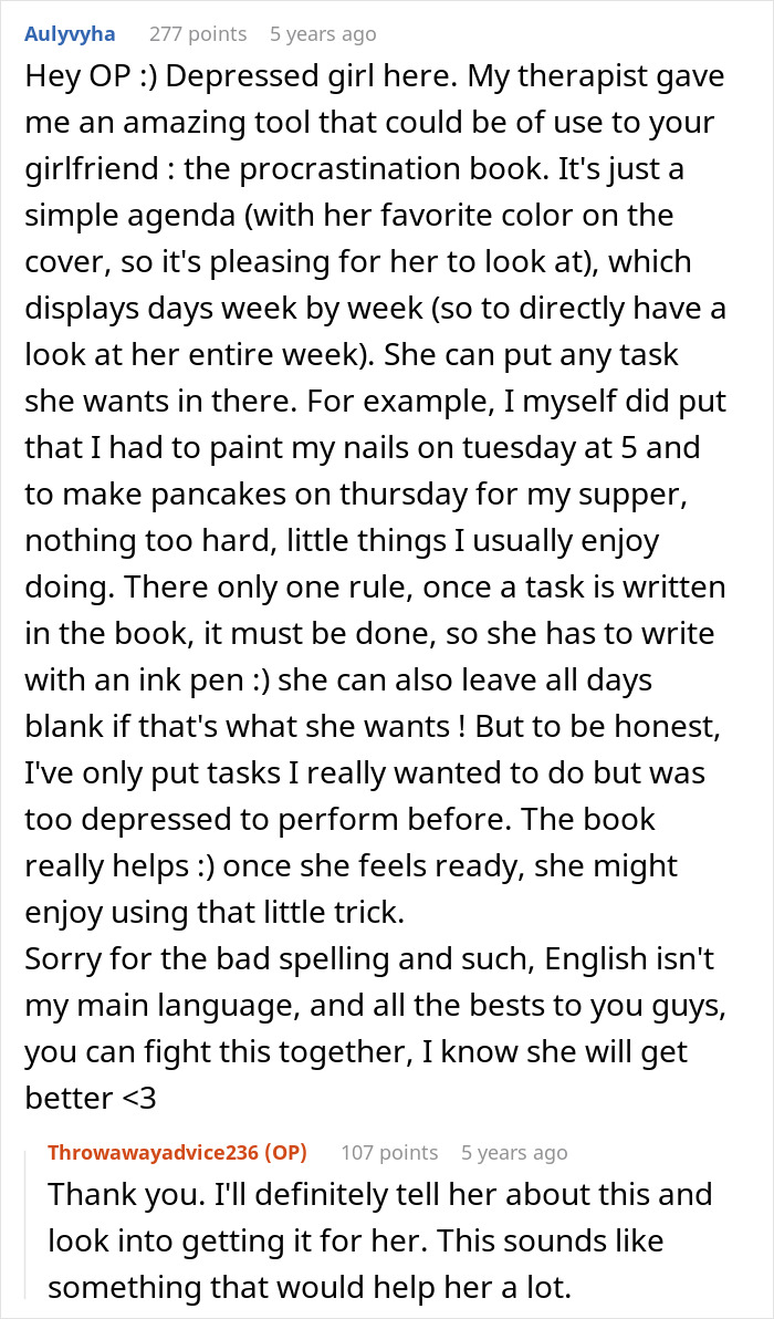 Reddit conversation discussing depression and procrastination, offering a tool to help fight laziness and manage tasks effectively. Reddit conversation discussing depression and procrastination, offering a tool to help fight laziness and manage tasks effectively.