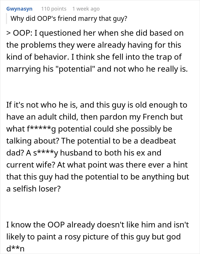 Commenter discussing a slacker hubby&rsquo;s potential to skip care after wife&rsquo;s surgery and a friend considering exposing him online.