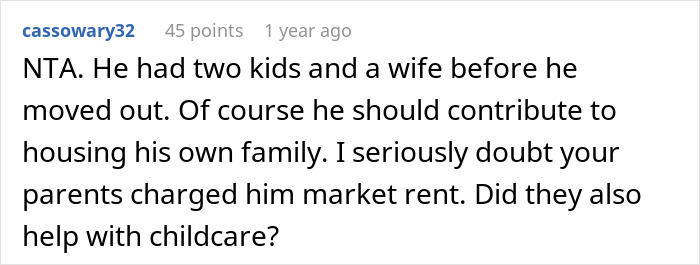 Screenshot of an online comment discussing family dynamics and responsibilities related to controlling behavior and the golden child.