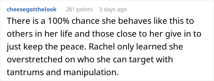 Screenshot of a Reddit comment discussing a woman refusing to film her husband's coworker&rsquo;s wedding for free.