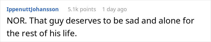 Screenshot of a social media comment expressing strong judgment about a man&rsquo;s behavior after a disturbing confession impacting a marriage.