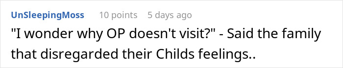 Comment text expressing frustration about family disregarding a 17-year-old&rsquo;s feelings over sharing a birthday with grandma, causing drama.