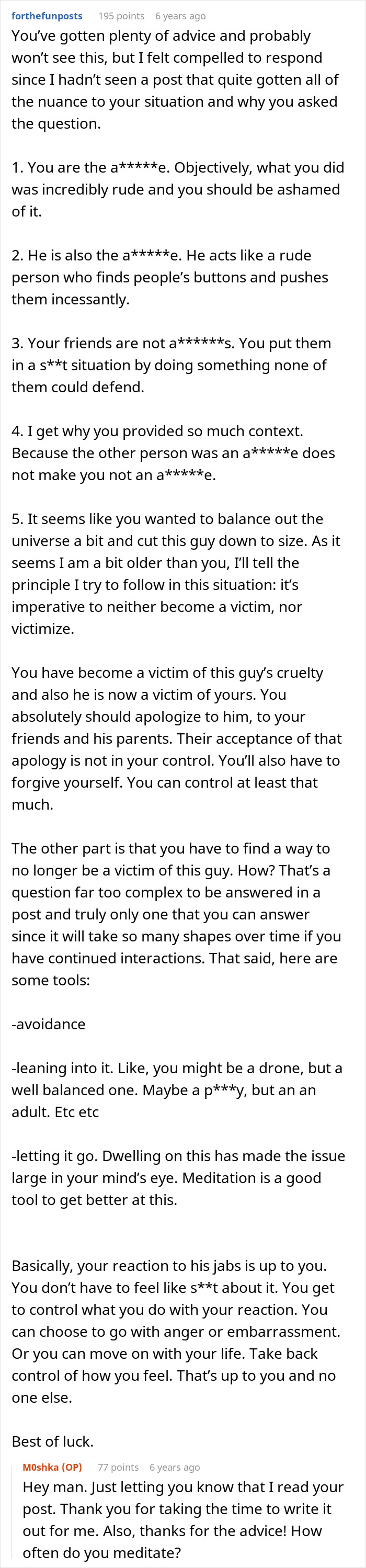 Screenshot of an online forum discussion about handling an annoying toxic friend and personal boundaries in photography.