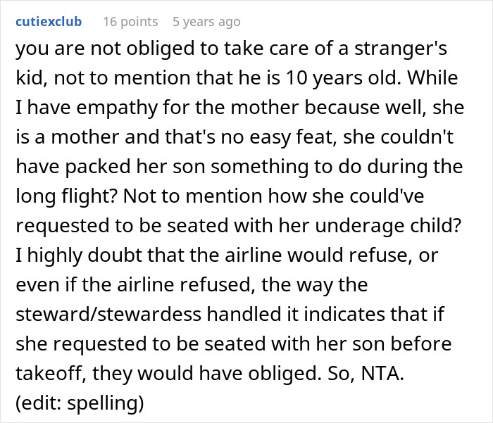 Teen refuses to entertain stranger&rsquo;s kid on a long flight, causing conflict with the child&rsquo;s mother mid-air.