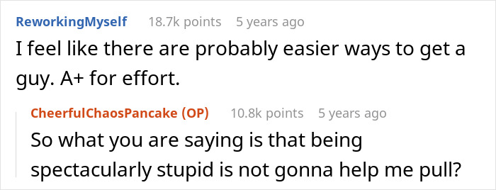 Screenshot of a humorous online conversation about a woman wrongly trying to save an elite military diver.