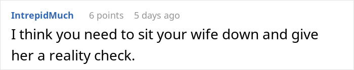 Comment suggesting to have a serious talk with wife for a reality check in a family separate drive Disneyland discussion.