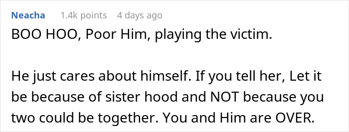 Comment on social media post about a woman learning the man she&rsquo;s been seeing is getting married soon.