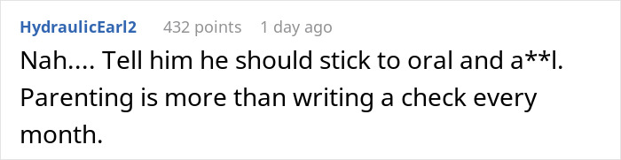 Screenshot of a Reddit comment discussing parenting responsibility related to a woman calling out her brother&rsquo;s family situation.