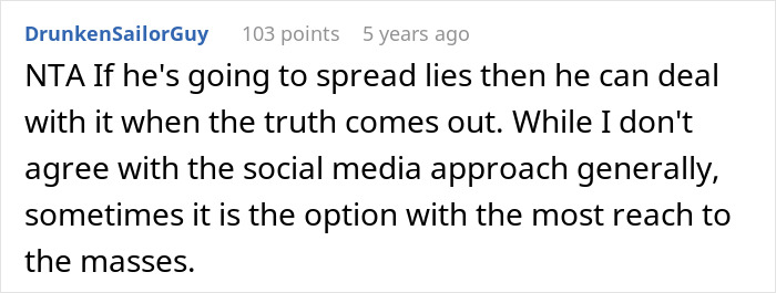 Reddit comment discussing how a husband blames his wife after leaving because he can't deal with their deaf baby.