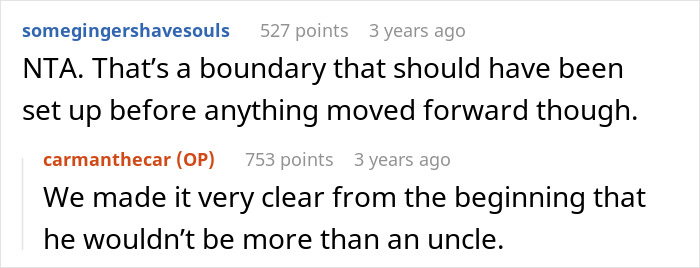 Reddit conversation discussing boundaries after a guy helps sister-in-law conceive using IVF.