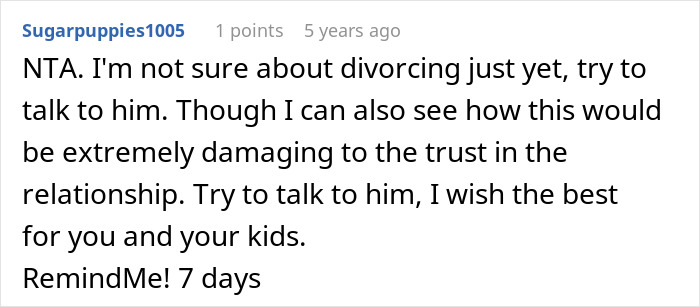 Screenshot of an online comment discussing a woman&rsquo;s dream of having tummy tuck savings stolen by her husband.