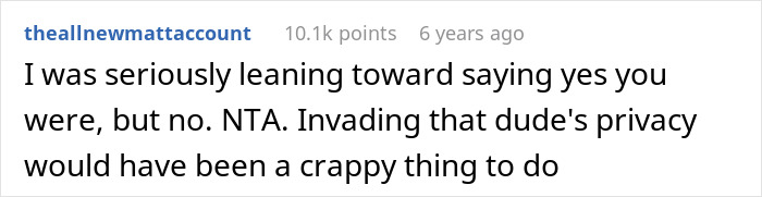 Text comment from Reddit user theallnewmattaccount discussing privacy and boundaries related to John Krasinski situation.