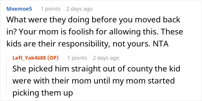 Screenshot of an online conversation about a deadbeat dad dumping kids on his girlfriend's 19-year-old daughter while she sleeps. Screenshot of an online conversation about a deadbeat dad dumping kids on his girlfriend's 19-year-old daughter while she sleeps.