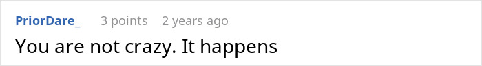 Screenshot of an online comment saying you are not crazy, relating to woman realizing ex might have been poisoning her.