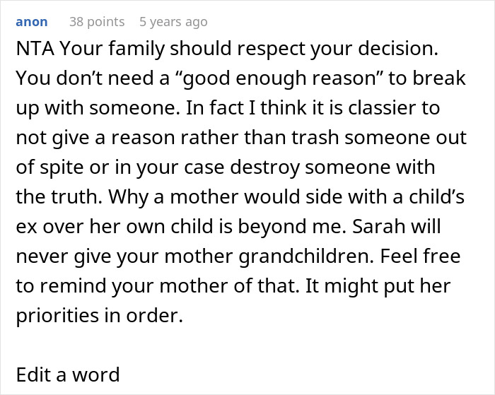 Young man running out the window after his mom tries to reconcile him with his ex-fianc&eacute; during a tense family moment.
